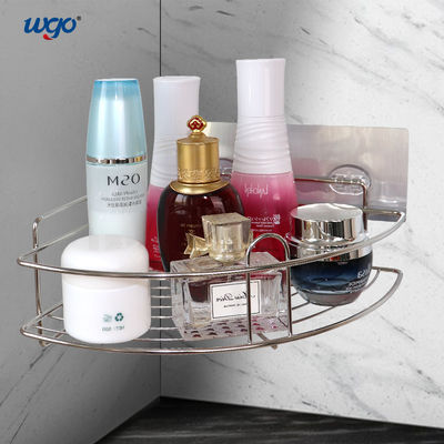 Koszyk narożny naścienny ze stali nierdzewnej Wolny od uszkodzeń wiszący klej do półki narożnej łazienkowej