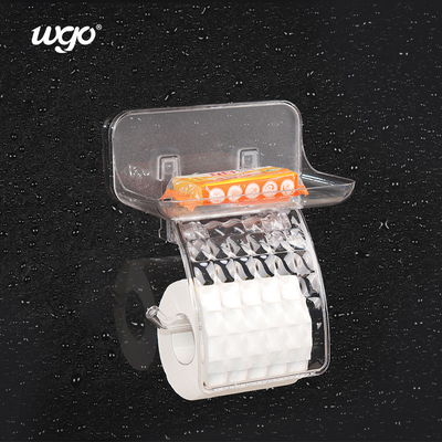 WGO Przejrzystość łazienki ścian mocowane podnoszący papier toaletowy Tissue Roll Dispenser z półką telefoniczną