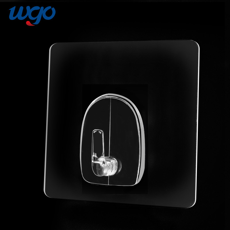 WGO samoprzylepny PC przezroczysty wieszak na płaszcz Heavy Duty do wiszącego płaszcza ręcznik kuchnia łazienka wodoodporny odporny na rdzę