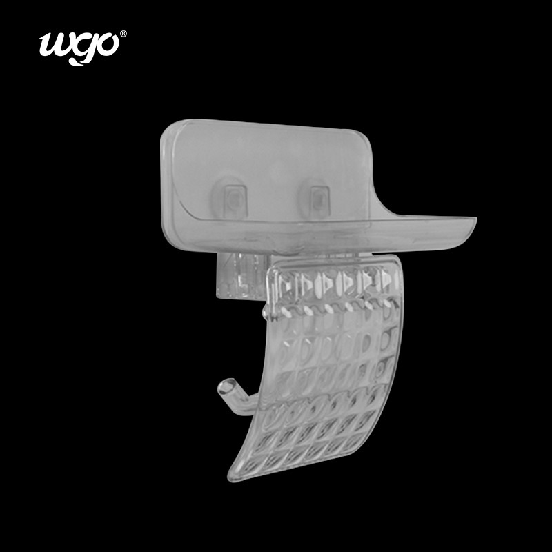 WGO Przejrzystość łazienki ścian mocowane podnoszący papier toaletowy Tissue Roll Dispenser z półką telefoniczną